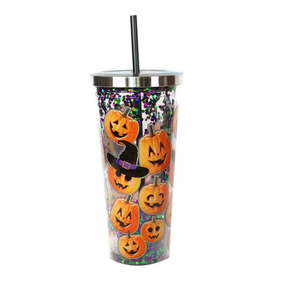 Hot Sale ๐งจ Spoontiques Drinkware Pumpkins Glitter Cup W/ Straw ๐ 3 Spoontiques Drinkware Pumpkins Glitter Cup W/ Straw