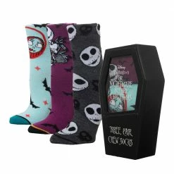 BioWorld Apparel Nightmare Before Christmas Coffin 3-Pair Crew Socks Box Set
