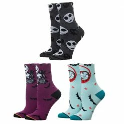 BioWorld Apparel Nightmare Before Christmas Coffin 3-Pair Crew Socks Box Set