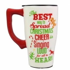 Spoontiques Buddy The Elf Ceramic Travel Mug W/Lid From Elf The Movie Housewares/Home Decor
